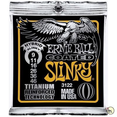 Ernie Ball 3122 Coated Titanium RPS Hybrid Slinky Electric Guitar Strings (09-46) image 1