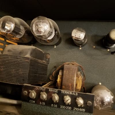 Operadio 1A30 Art Deco Theatre or PA Tube Amp 6L6 6J7 20 Watt 1947 - Wrinkled Green and Grey image 12