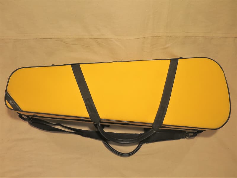 Designer Violin Case Orly by F.E.L., made in France - Ultra-Light,  Bright-Yellow Outer Shell