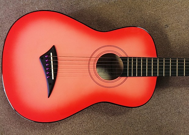 Dean Playmate JT 3 4 Size Acoustic Guitar Orange Pink Burst 18 Frets
