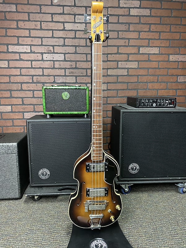 Aria Violin Bass Scroll Headstock 1960s Burst Reverb