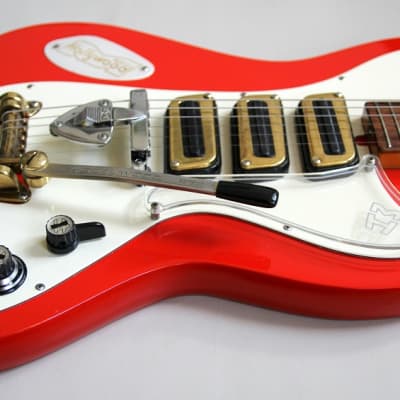 1966 Meazzi Hollywood Mustang stratocaster - Red image 7