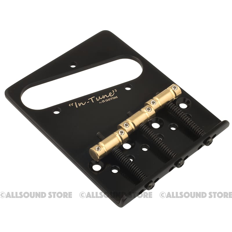 Gotoh BS-TC2 Brass In-Tune Saddle Dual Load Bridge for Fender Telecaster Tele - BLACK image 1