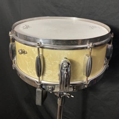 Rikki Rocket's Poison, Slingerland 5x14" Radio King Snare Drum 1951 - Marine Pearl image 10