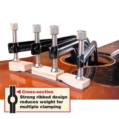 StewMac Soundhole Clamps, 11" with leveler image 3