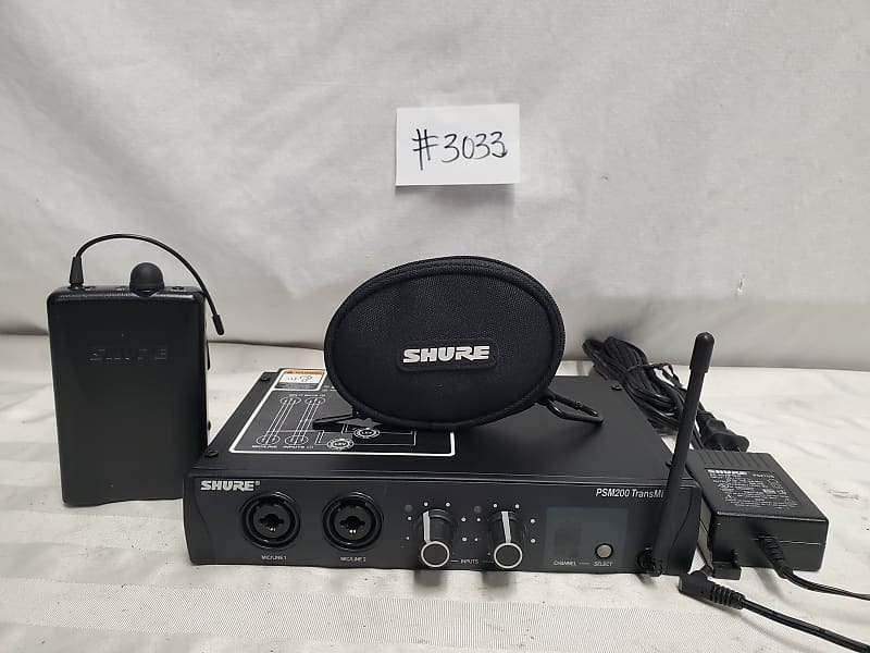 SHURE PSM 200 IN EAR MONITORING SYSTEM COMPLETE SE215 IN EAR HEADPHONES 3033