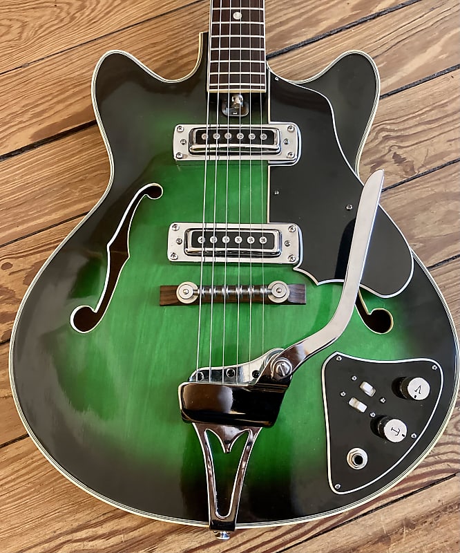 Decca DMI 1960s Greenburst Hollow Body Electric Fujigen Reverb