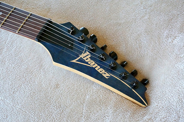 Ibanez RG7421 MIJ Japan FujiGen 1999 RG 7 String Guitar Stained Finish Blue