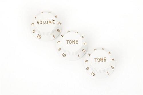 Fender Stratocaster Tone and Volume Knobs (White) (Set of 3) image 1