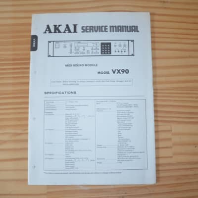 Akai Service Manual VX90 Vintage Original VX90 Vintage Original 1980s - 1990s - Black/White