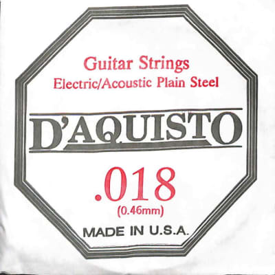 Four (4) - .018 Plain Nickel Silver - D'Aquisto - Electric / Acoustic Guitar Strings image 1