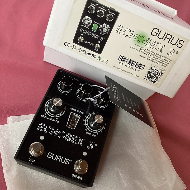 MINT AS NEW Gurus Echosex 3 TUBE DELAY - IN THE FACTORY BOX w/ADAPTOR -  ORGINAL OWNER - FAST SHIP - guru echo sex binson echorec