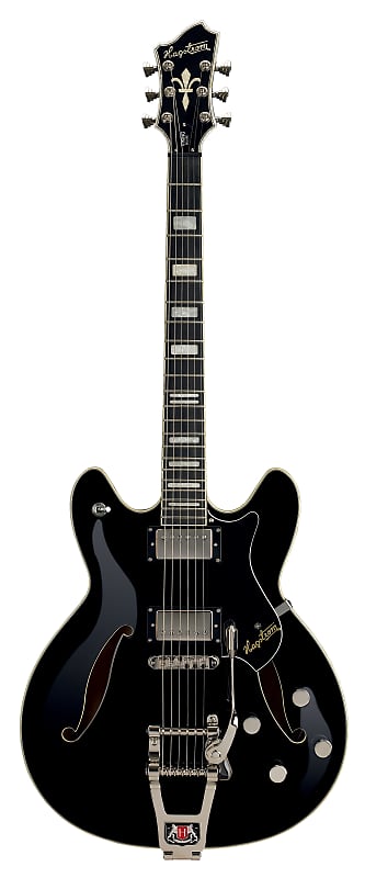 Hagstrom Tremar Viking Deluxe Electric Guitar Black image 1