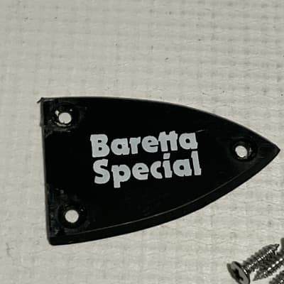 2020 Era Kramer Baretta Special Guitar Black Truss Rod Cover 1 Ply White Lettering image 2