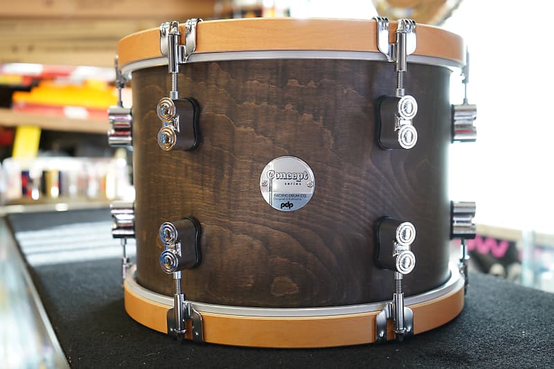 PDP 13'' Concept Maple Classic 9" x 13" Tom Walnut Stain With Natural Maple Hoops  Tom (No-Mount) image 1