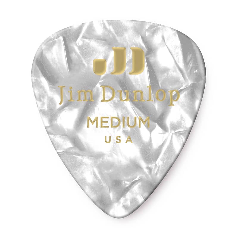 Dunlop 483R04MD Celluloid White Pearloid Guitar Picks 72 Picks image 1