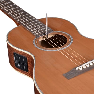 Artist OS60EQ Parlour Acoustic Electric Guitar Solid Top + HG Bag image 4