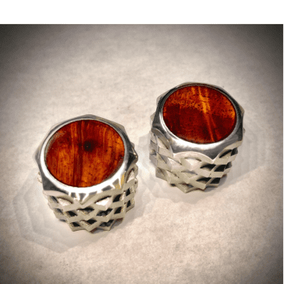 Van Dyke-Harms Ultra-Grip Stainless Speed Guitar Knob with Exotic Wood Inlay, Many Options image 1
