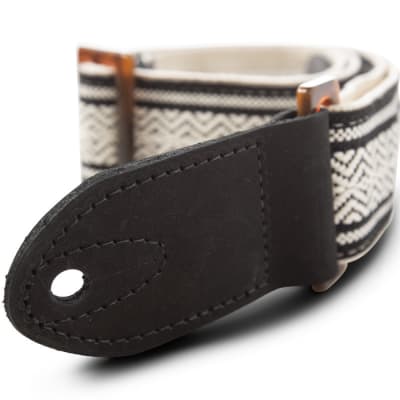 Taylor Academy Strap, White/Black Jacquard Cotton, 2" image 2