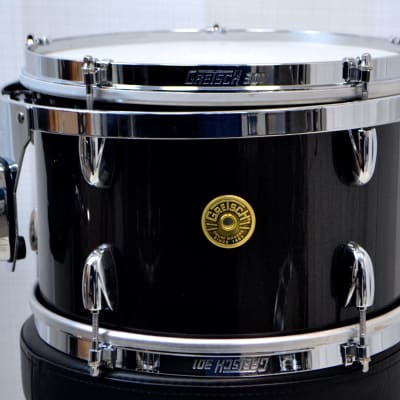 Gretsch 18/12/14/5x14" USA Custom Drum Set - 301 Hoops Black Metallic Gloss image 9