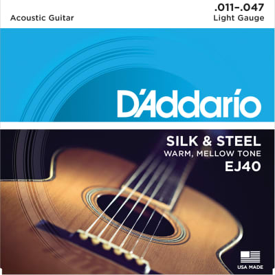 D'Addario EJ40 Silk & Steel Folk Guitar Strings, 11-47 image 1
