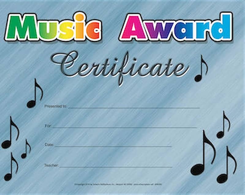 Music Award Certificate | Reverb