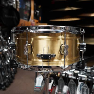 PDP Concept Series 6.5 x 14" Natural Satin Brass Shell Snare Drum (1.2mm Shell) image 3