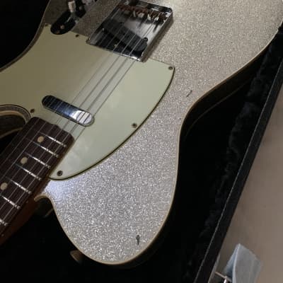 Fender Fender Custom Shop Limited-Edition Platinum Anniversary '63 Telecaster Journeyman Relic Electric Guitar '21 - Aged Silver Sparkle w/matching headstock for sale