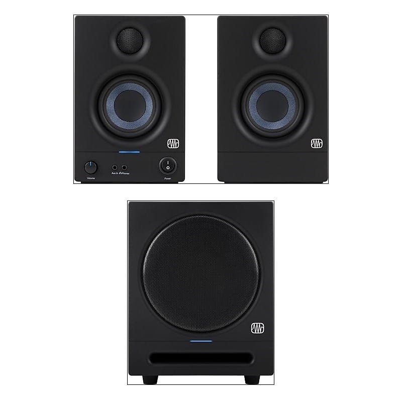 PreSonus Eris 3.5 Active Studio Monitors Subwoofer Bundle, Reverb