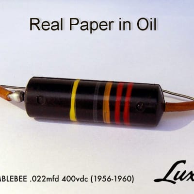 Luxe BumbleBee Capacitors Repro Oil-Filled .022uF - Matched Pair for Historic Les Paul R9, R8, '59… image 11