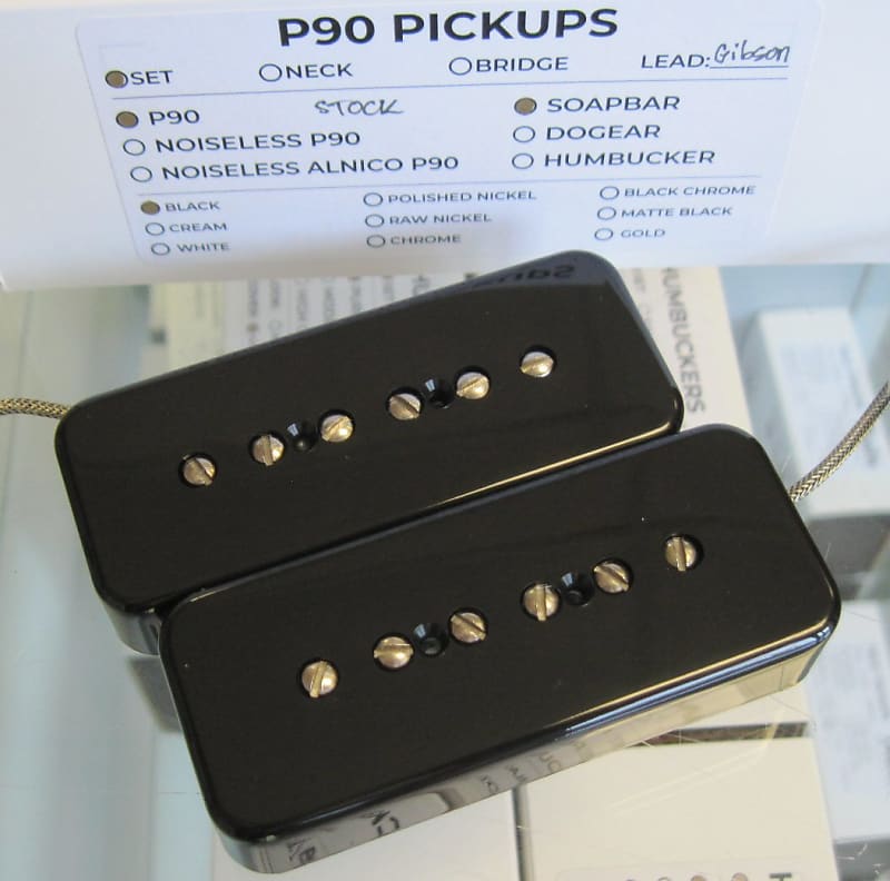 Lindy Fralin Soapbar P90 Pickups Set Black image 1