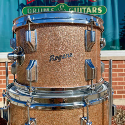 1960s Rogers Holiday Drum Set Pink Champagne Pearl Sparkle 20/12/14 image 9