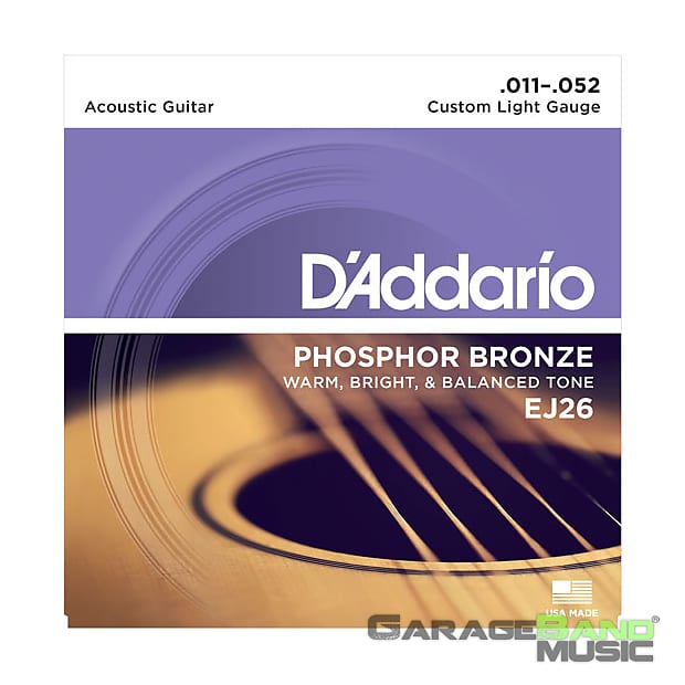 D'Addario EJ26 Phosphor Bronze, Custom Light, 11-52 image 1