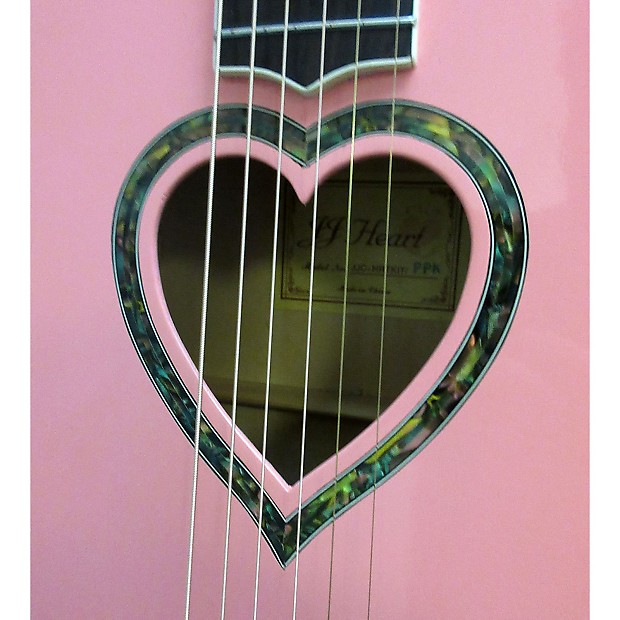 JJ Heart JCC Heart Concert Style Acoustic Guitar - 3/4 size Playful Pink