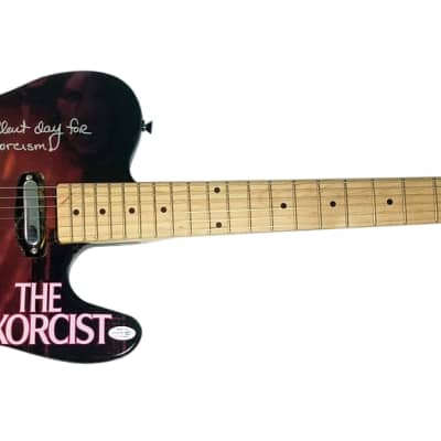 The Exorcist Linda Blair Autographed Signed Custom Photo Guitar ACOA Witness ITP image 4