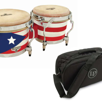 LP Matador Wood Bongos - Natural/Gold + LP Deluxe Padded Bongo Bag