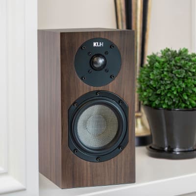 KLH Albany ll 2-Way Bass-Reflex Bookshelf Loudspeaker, European Walnut, Pair image 7