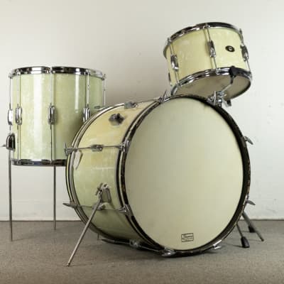 1960s Slingerland Stage Band White Marine Pearl Drum Set image 1