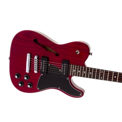Fender Jim Adkins JA-90 Telecaster Thinline - Crimson Red Transparent image 3