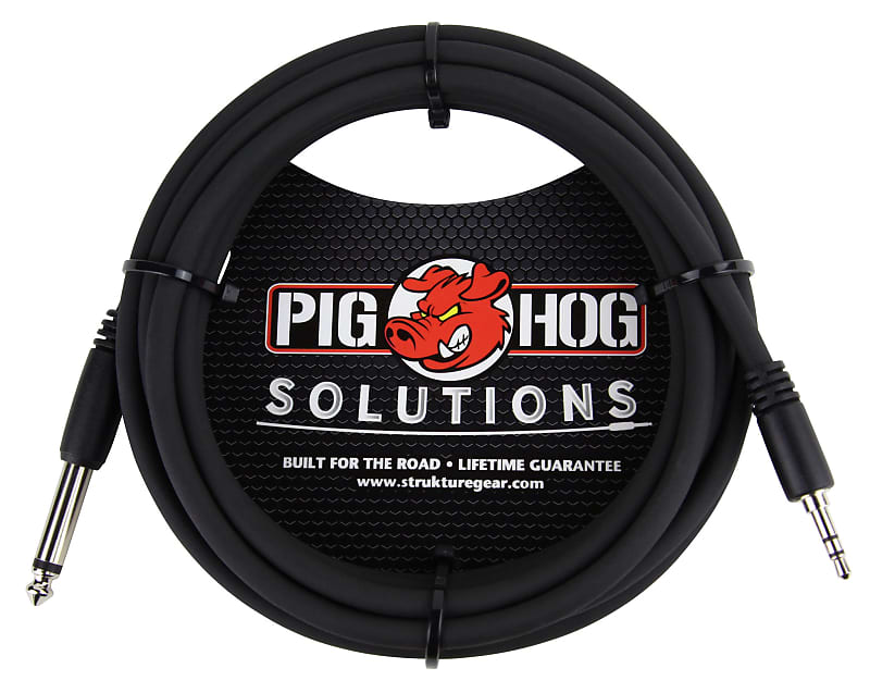 Lifetime Warranty! Pig Hog Solutions - 10ft 3.5mm TRS to 1/4" Mono PX-35T4M 00672485347828 image 1
