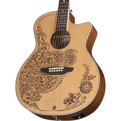 Luna Guitars Henna Oasis Select Spruce Acoustic-Electric Guitar Natural image 6