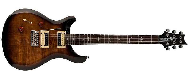 PRS SE Custom 24 Electric Guitar - Black Gold Sunburst Left image 1