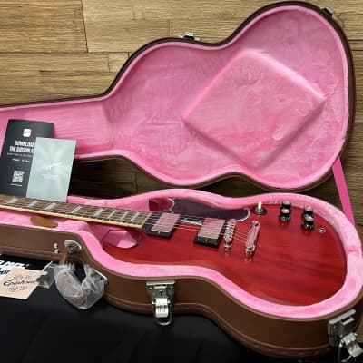 Epiphone 1961 Les Paul SG Standard guitar 2023 - Aged Sixties Cherry 6lbs 12oz w/hard case. Mint! image 19