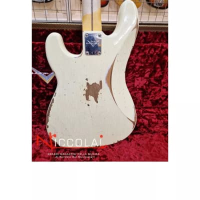 Fender Custom Shop 58 Precision Bass Heavy Relic Maple Neck Vintage White image 16