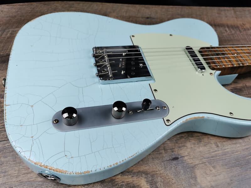 MyDream Partcaster Custom Built - Heavy Relic Sonic Blue Texas Special image 1
