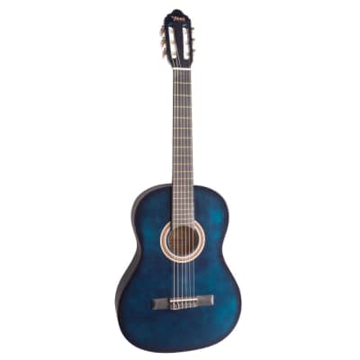 Valencia VC103BUS 100 Series | 3/4 Size Classical Guitar | Blue Sunburst for sale