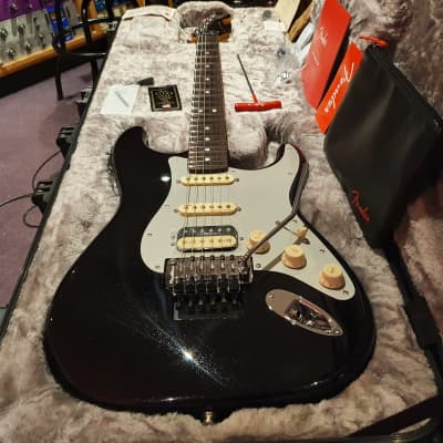 NEW 2021 Fender American Ultra Luxe Stratocaster HSS FR Floyd Rose Mystic Black USA Strat image 7