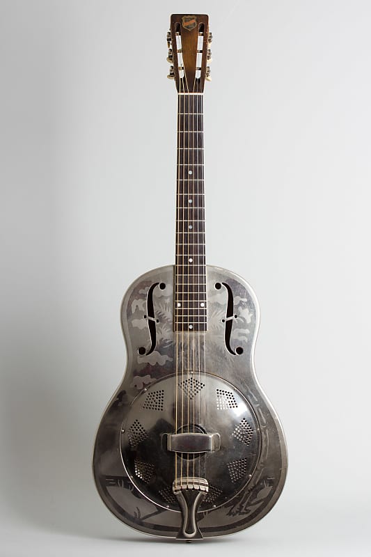 National  Style 0 Resophonic Guitar (1930), ser. #S-1663, hard shell case. image 1