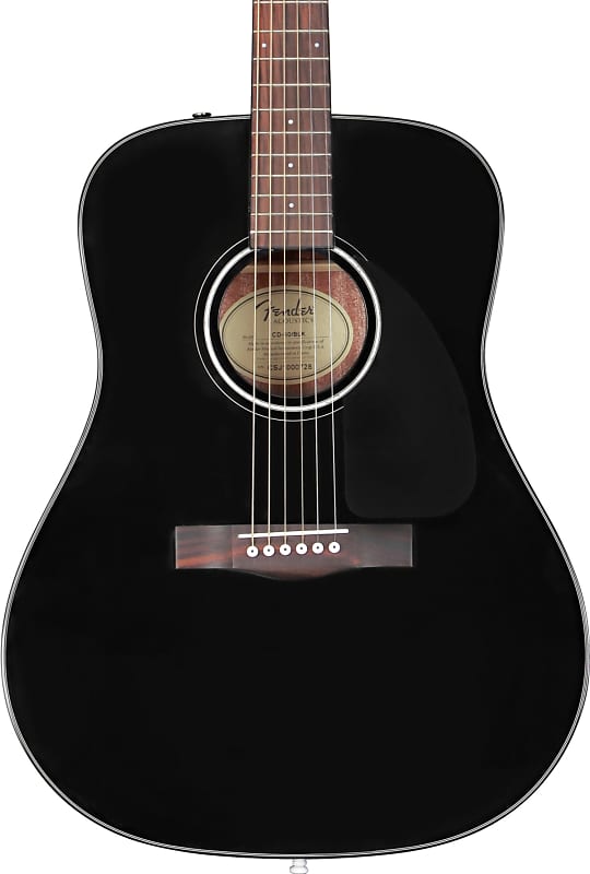 Fender CD-60 V3 Dreadnought Acoustic Guitar, Black w/ Hard Case image 1