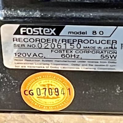 Fostex Model 80 Reel to Reel 8 Track Multitrack Recorder W / 8308